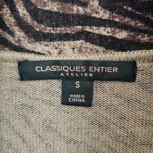 Classiques Entier Small Silk Cashmere Cardigan Animal Print  Mobwife Open  Soft - Picture 4 of 7